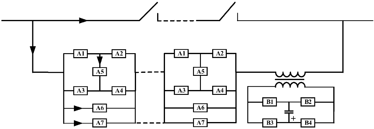 Direct current breaker for disconnecting fault current, control system and control method