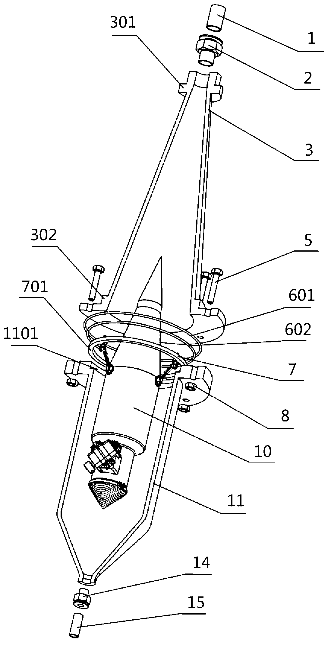 Device for generating gas-nanoparticle two-phase uniform fluid