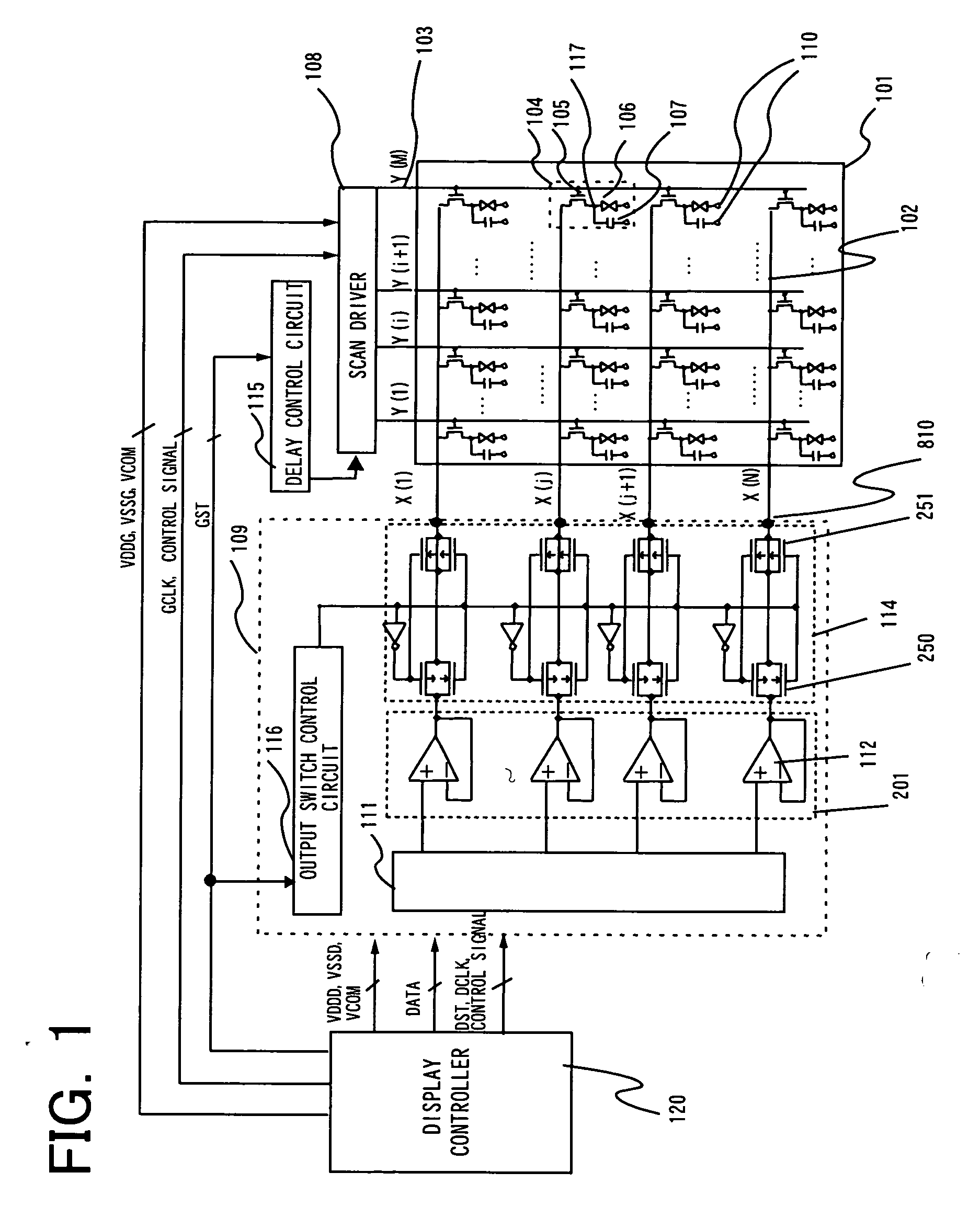 Active matrix type display device and driving method thereof