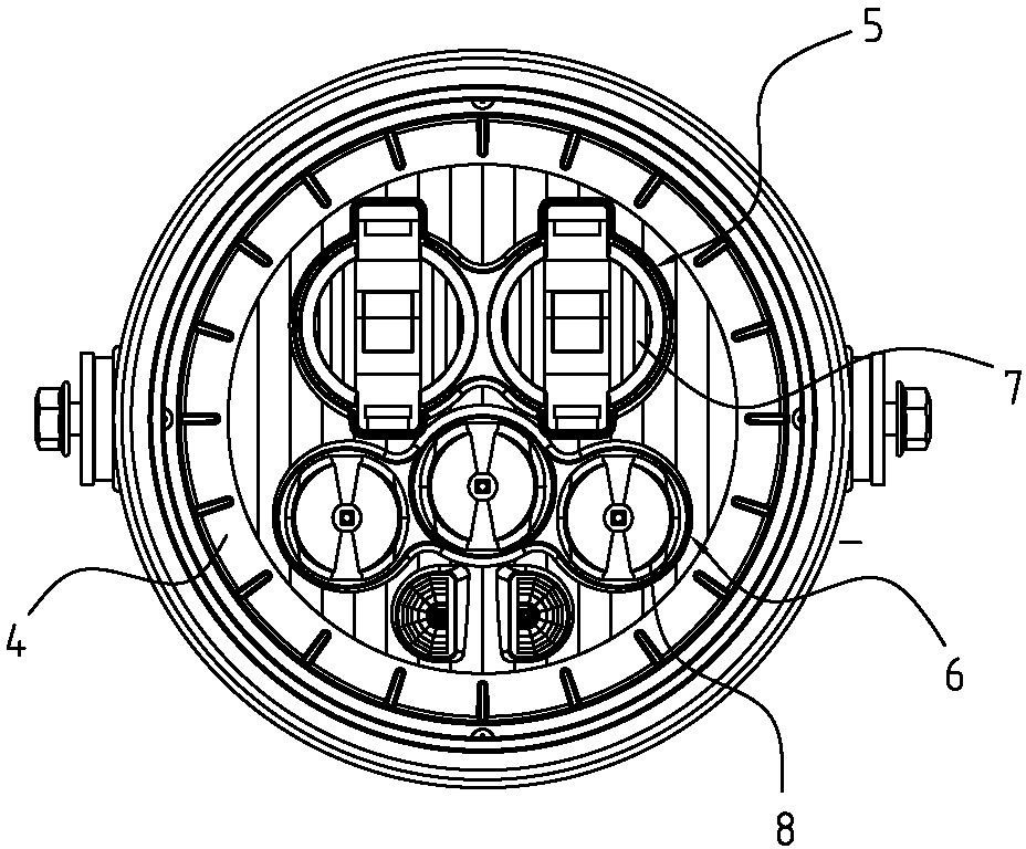 Light-emitting diode (LED) headlamp for motorcycle