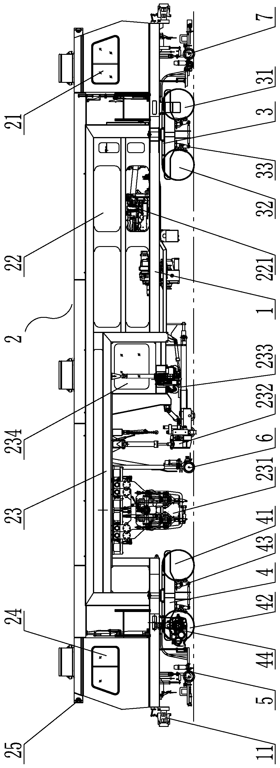 Railway turnout tamping wagon