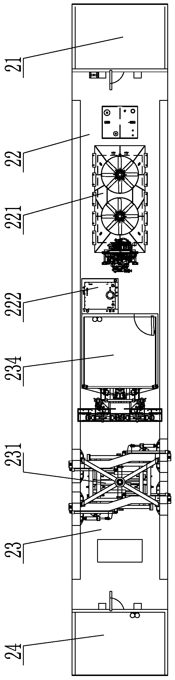 Railway turnout tamping wagon