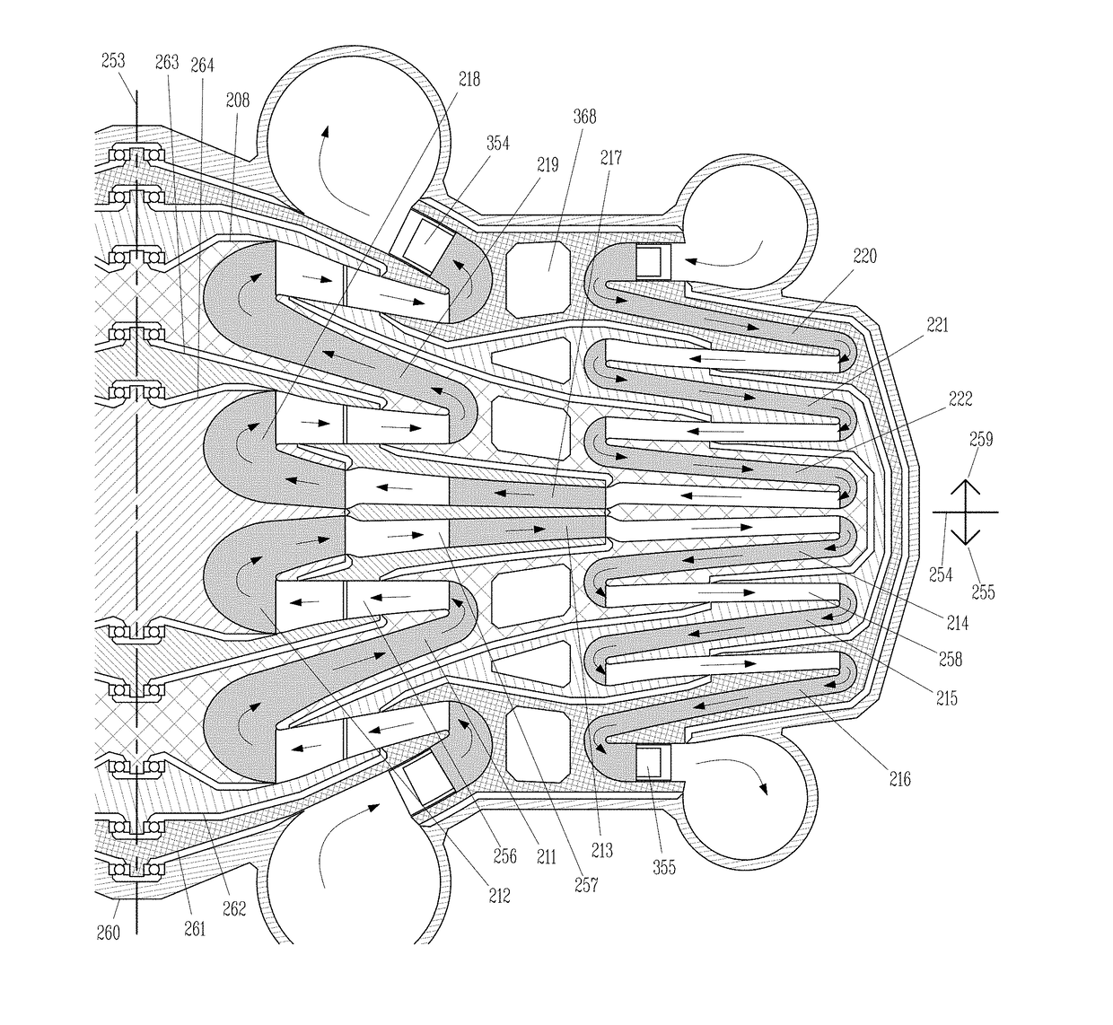 Angular velocity stepping and methods of use in turbomachinery