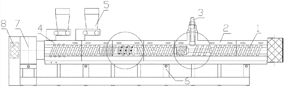 Continuous adjustable and controllable water vapor sealing type double screw rod extruder