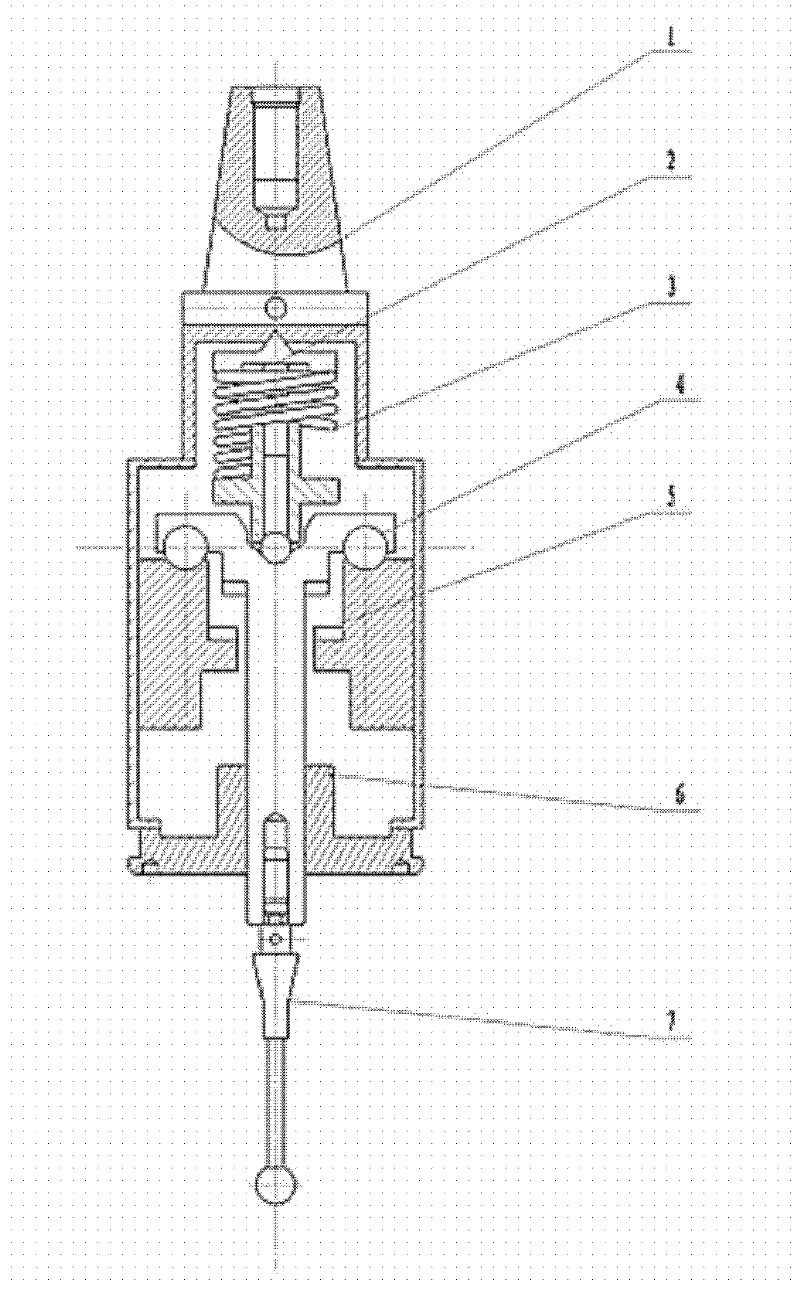 On-machine detection measuring head and detection system for numerical control machine tool