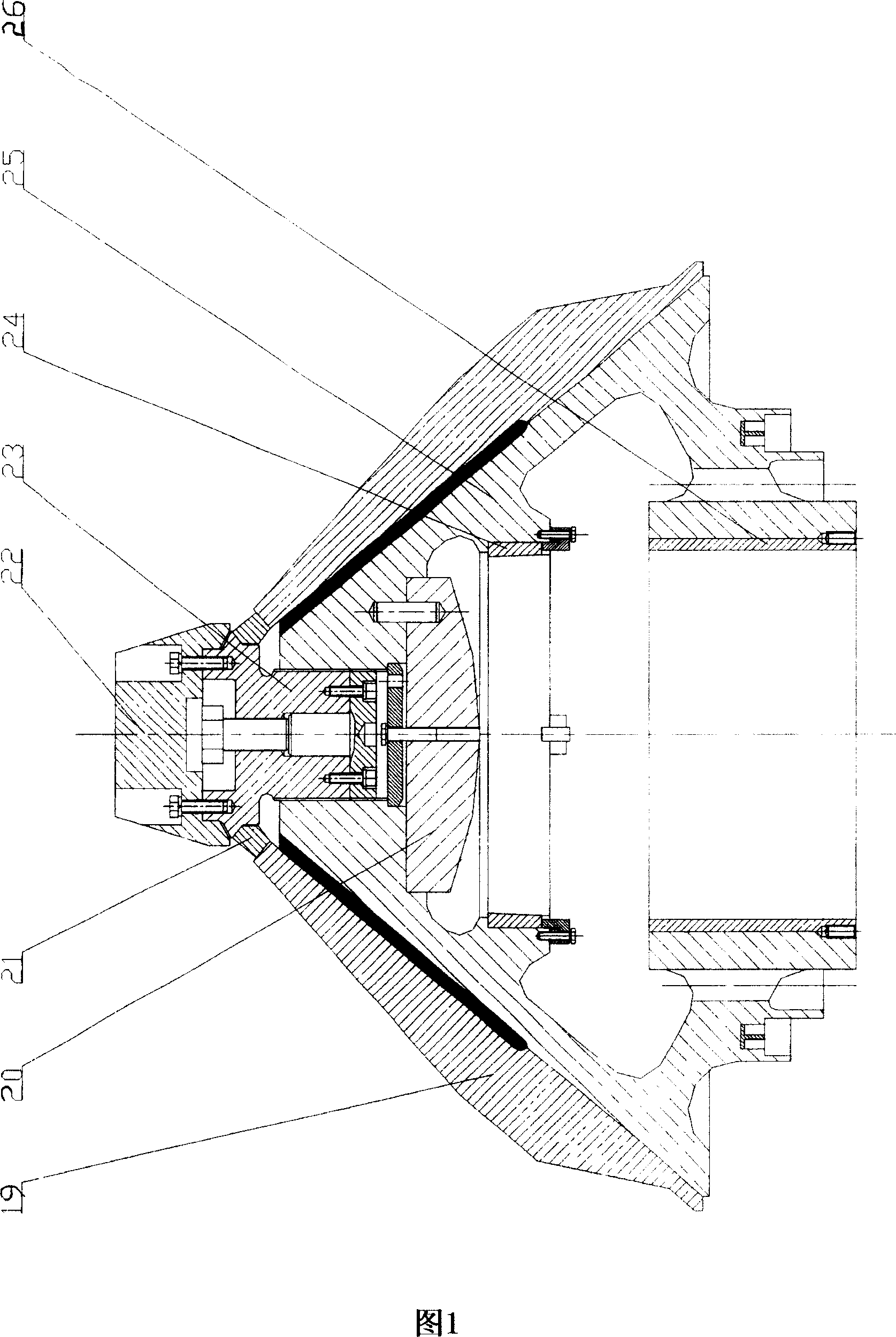 Method and apparatus for cracking wall loose of conic cracker