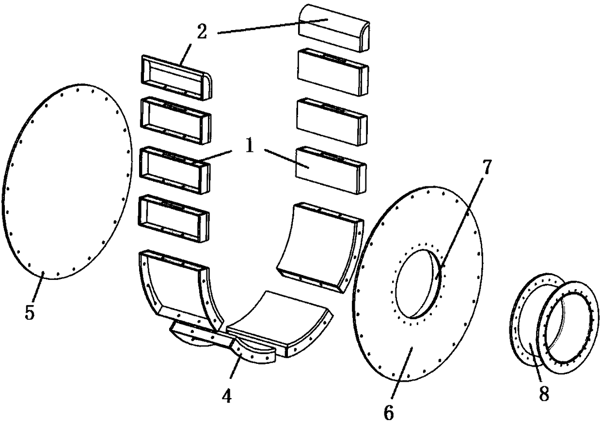 Multifunctional box type detachable rotational flow distortion generator