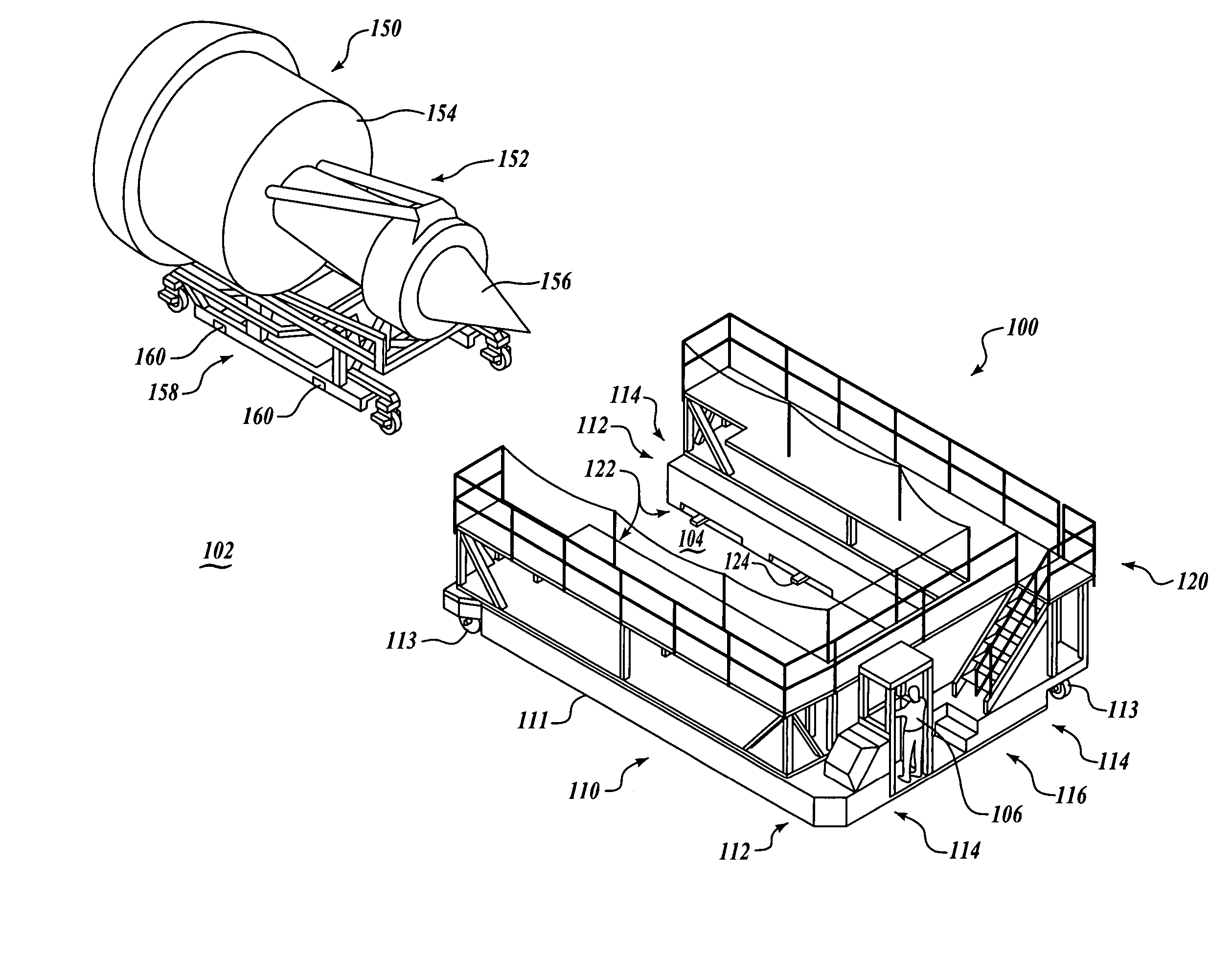 Engine loader and transporter apparatus and methods