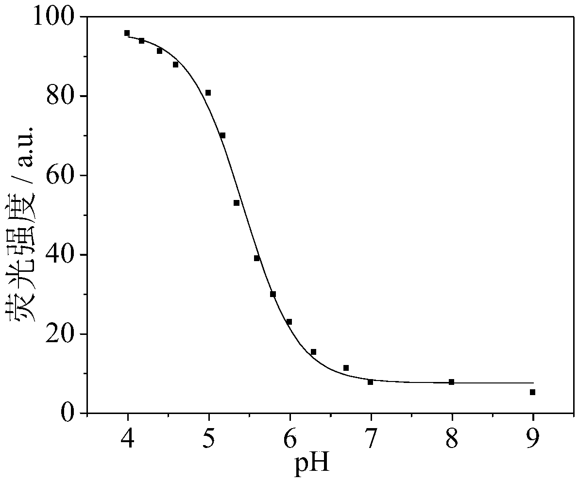 Macromolecular pH fluorescent probe for cotton transfer printing and dyeing and preparation method and application thereof