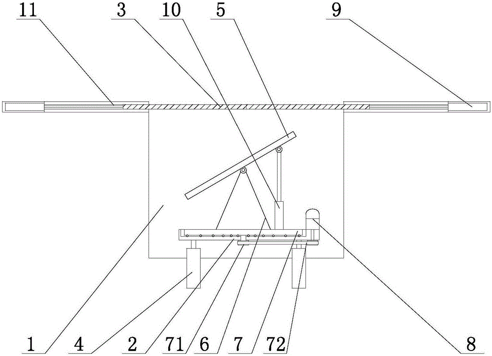 Elevating support type rotary solar cell panel