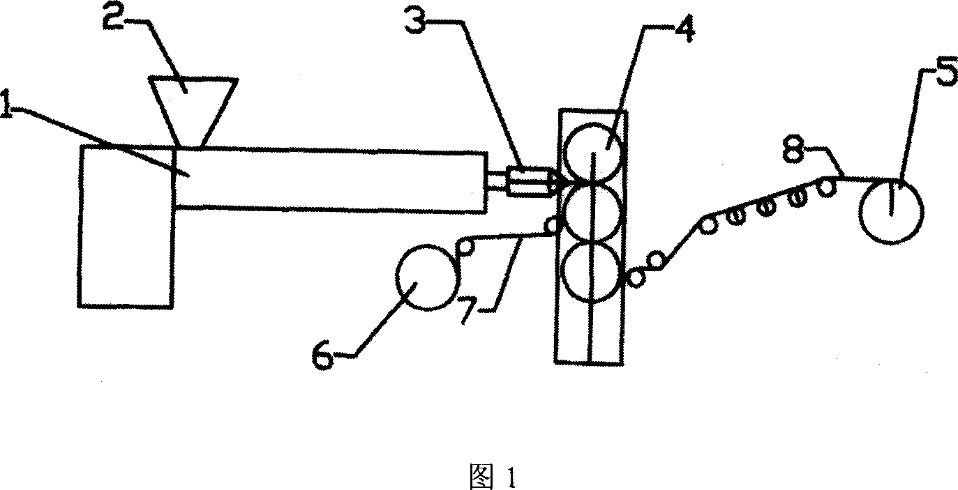 Method for preparing perfluorinated sulfonic acid ionic membrane by melting-extruding-flattening film