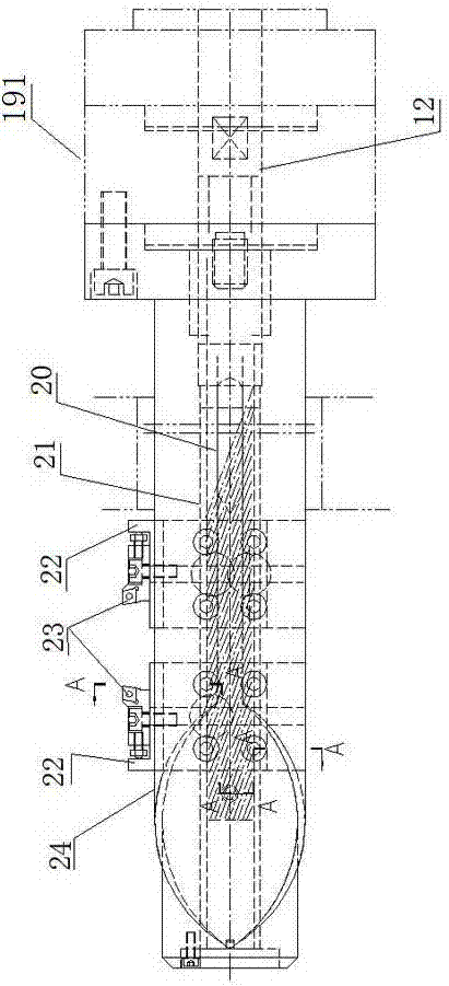 A radial long knife device for multi-axis box