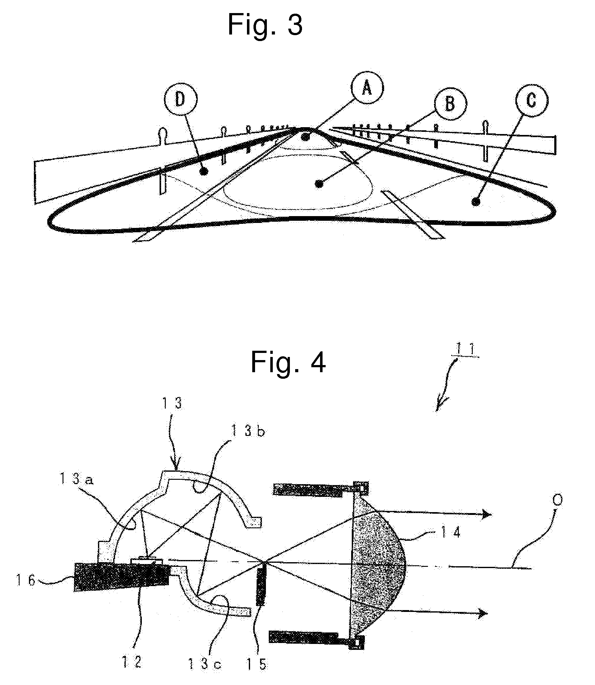 Lamp, optical module, vehicle headlight including the same, and method for controlling color tone of emitted light