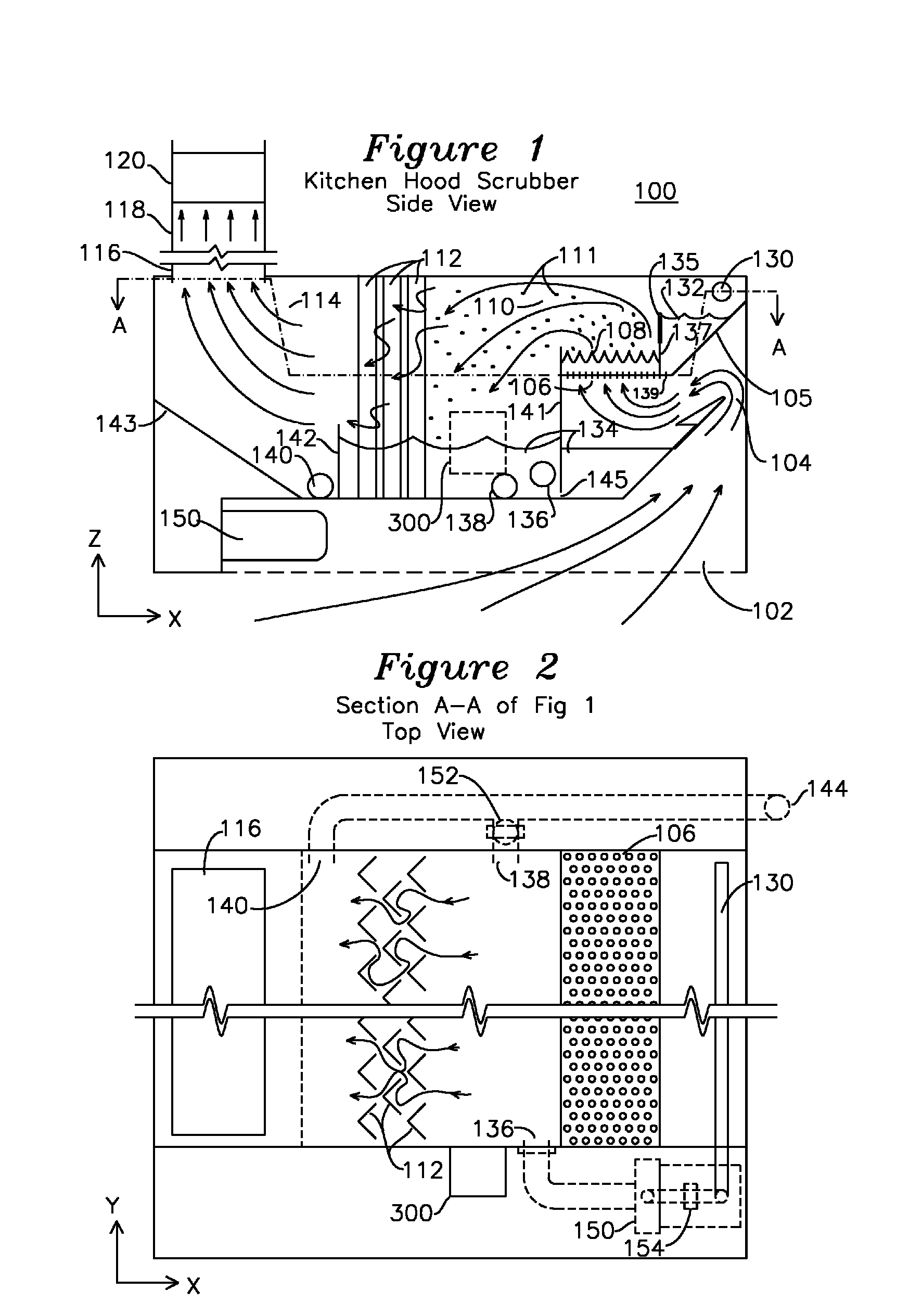 Kitchen hood vent and scrubber