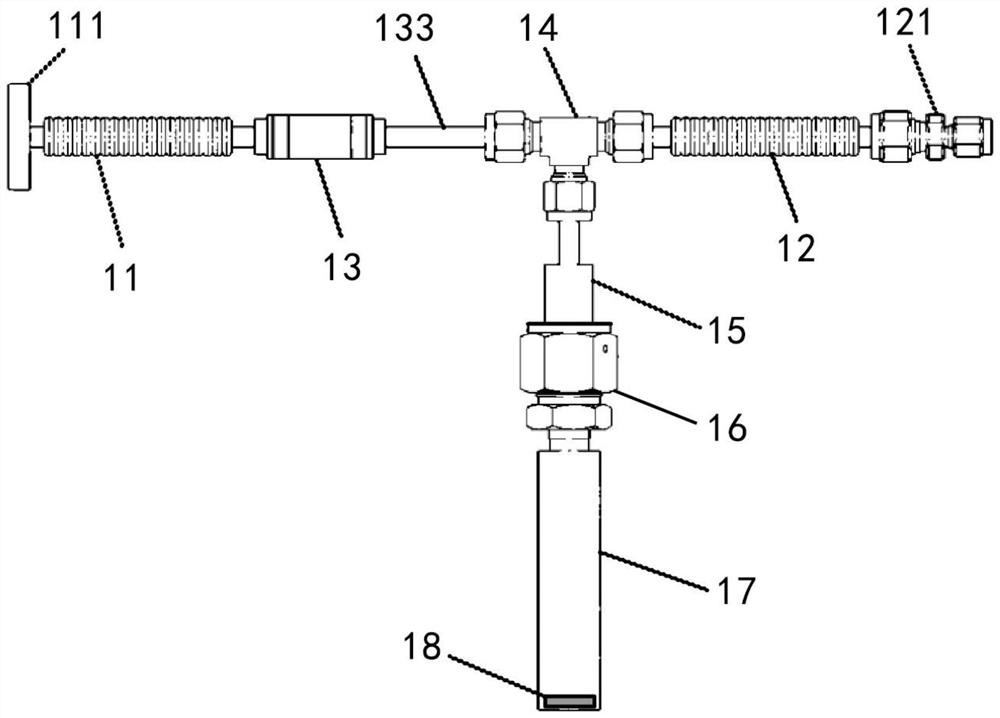 Non-glass device for connecting laser gyroscope with exhaust station