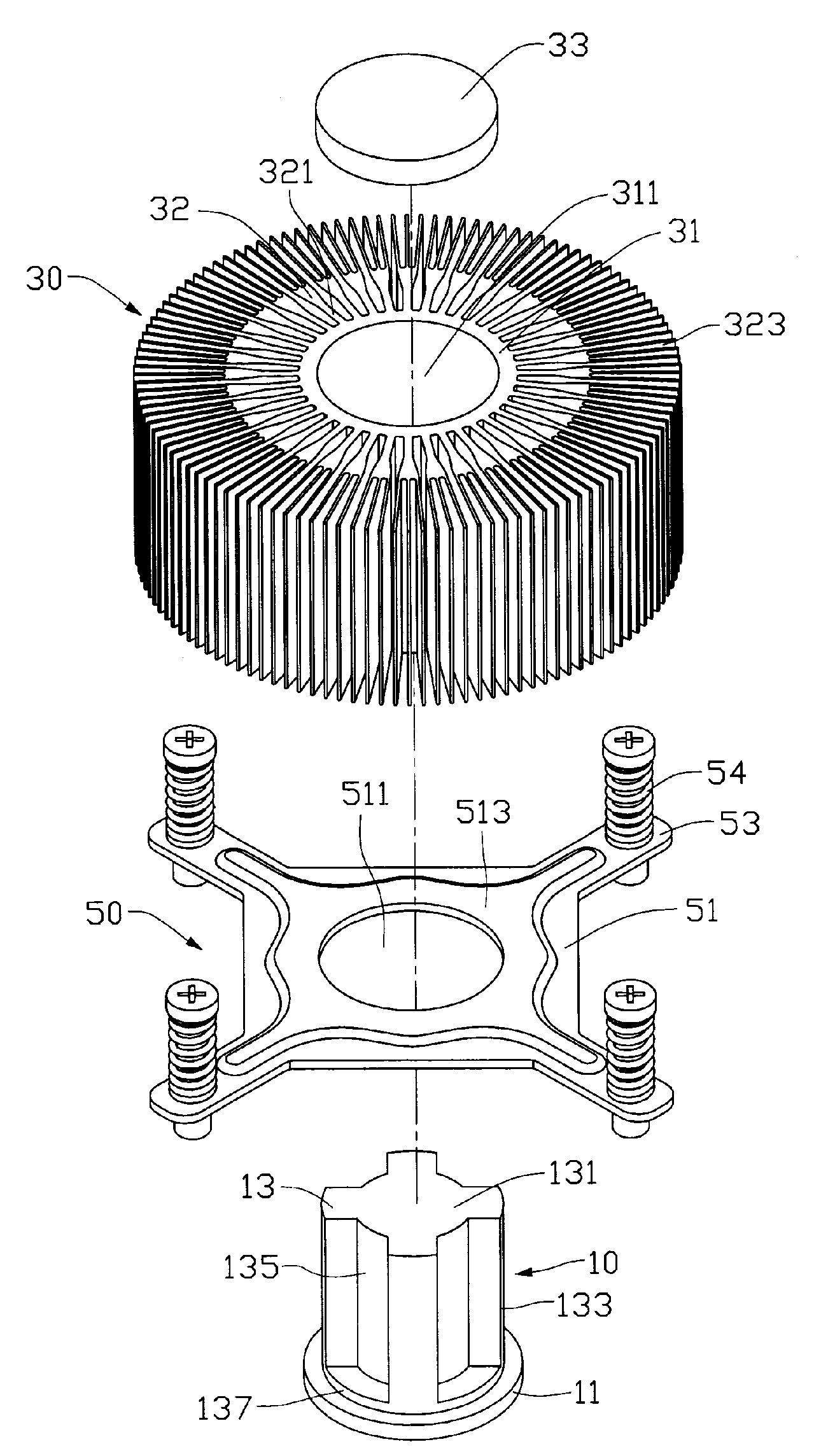 Heat dissipation device having phase-changeable medium therein