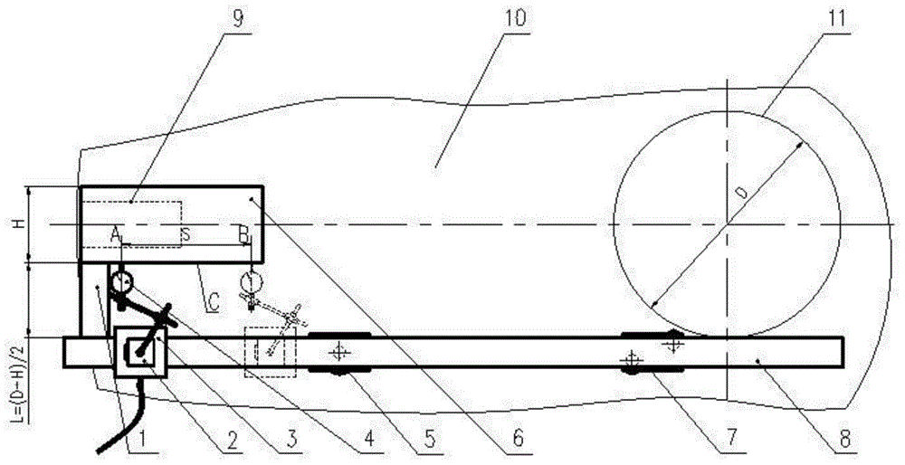 Device for detecting static azimuth misalignment angle of precise centrifuge and method thereof