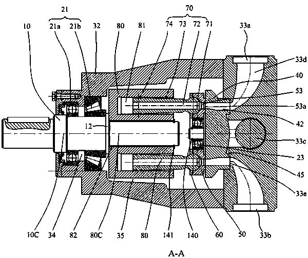 Sliding plate supported type non-through shaft plunger pump or motor