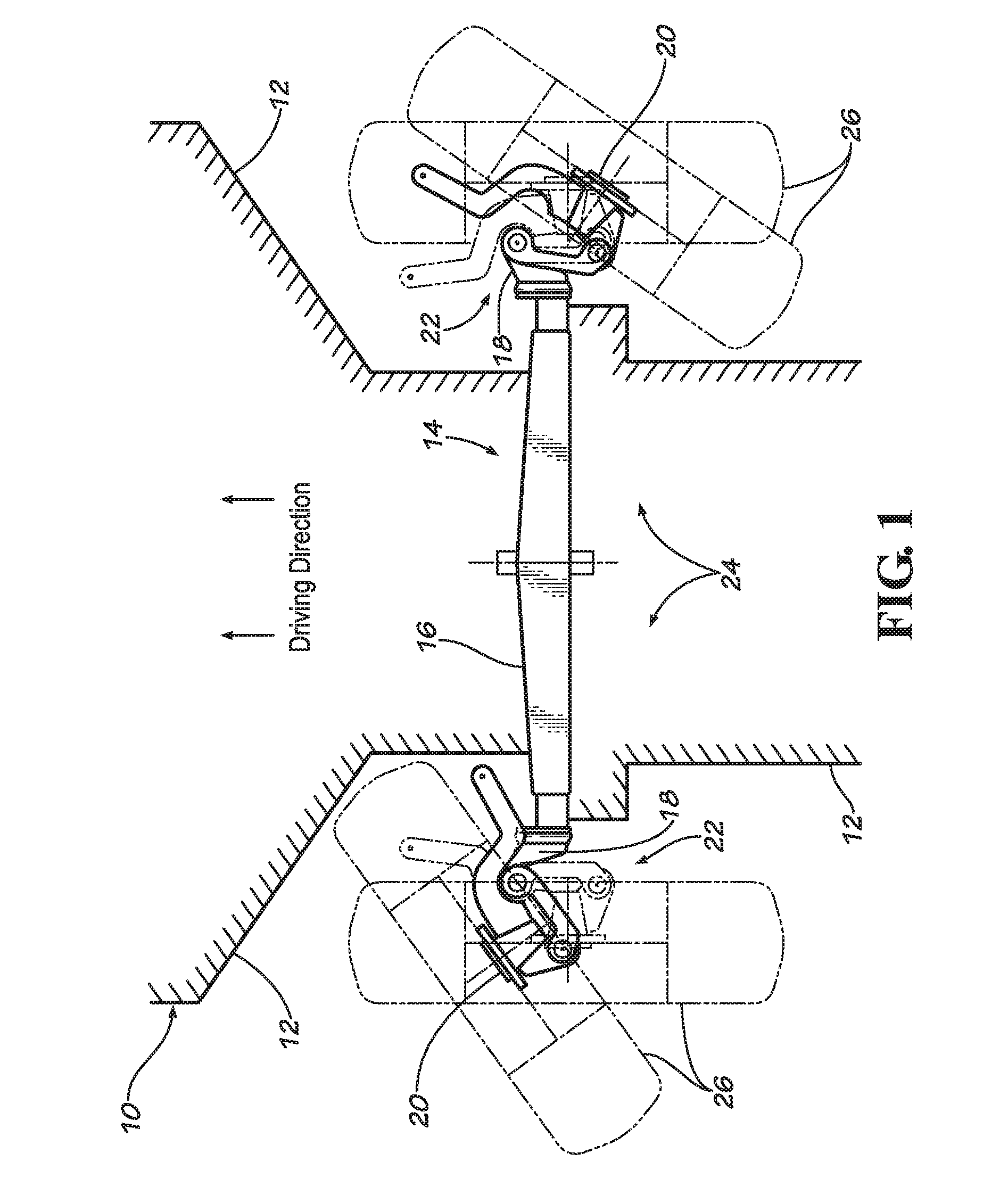 Axle Assembly for a Vehicle with a Double Kingpin Hinge Arrangement