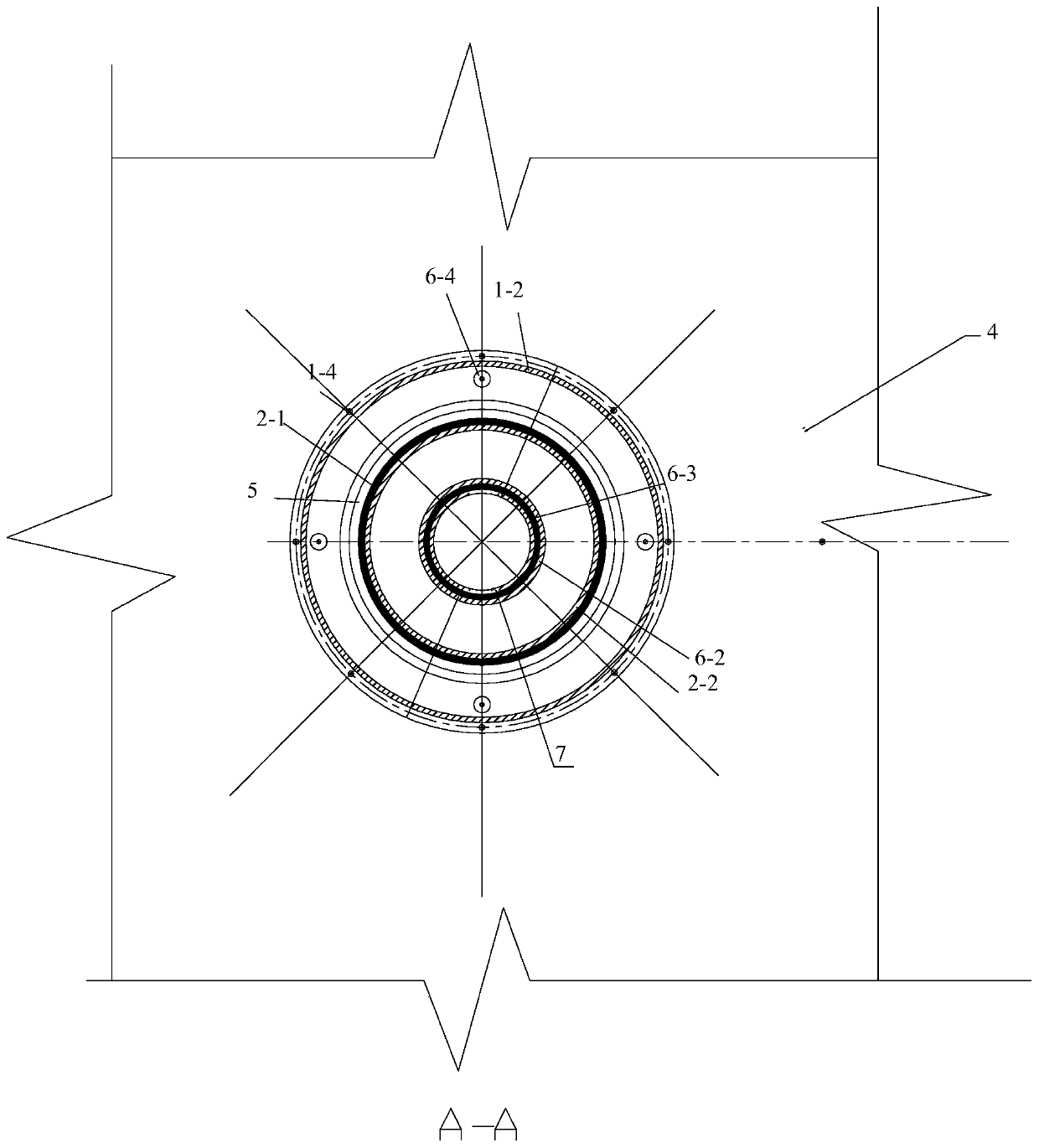 Anti-impact device used for cabin penetrating pipeline of ship