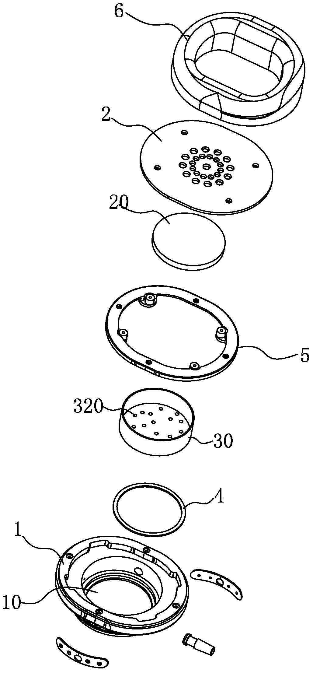 An earphone sounding cavity capable of improving timbre and a shock-absorbing diaphragm used in the sounding cavity