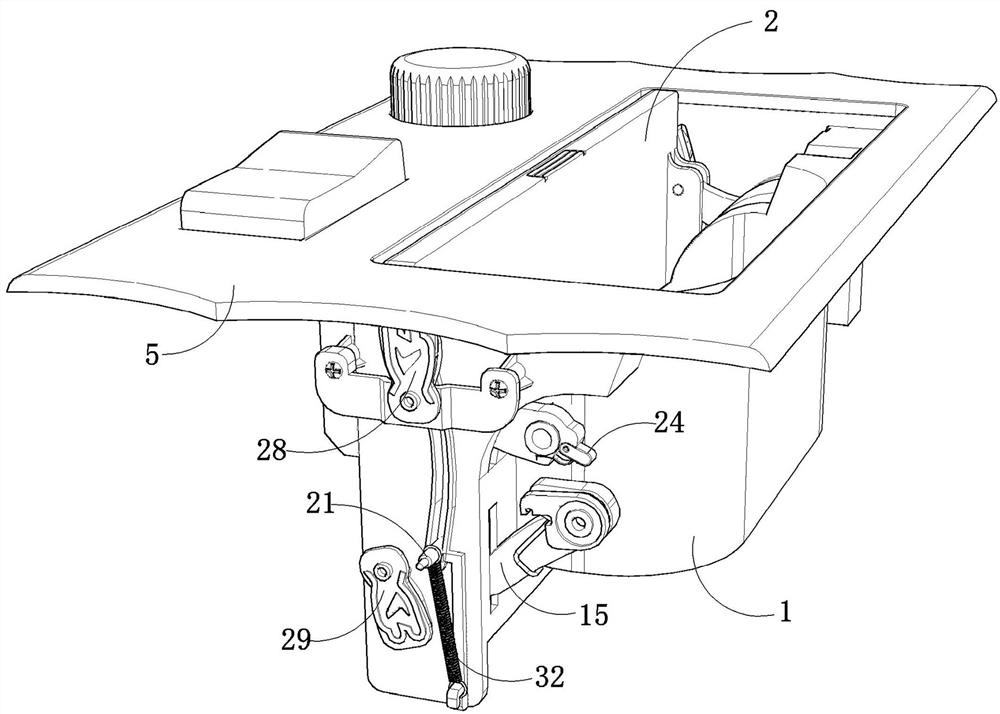 Lift-up device when the cover is closed