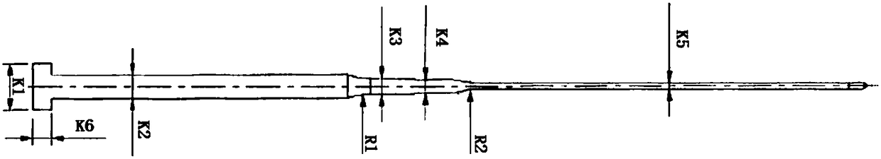 Method and system for machining slender molded contact pin of glasses leg