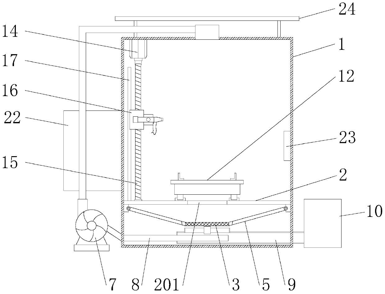 Shot blasting room for metal plate machining