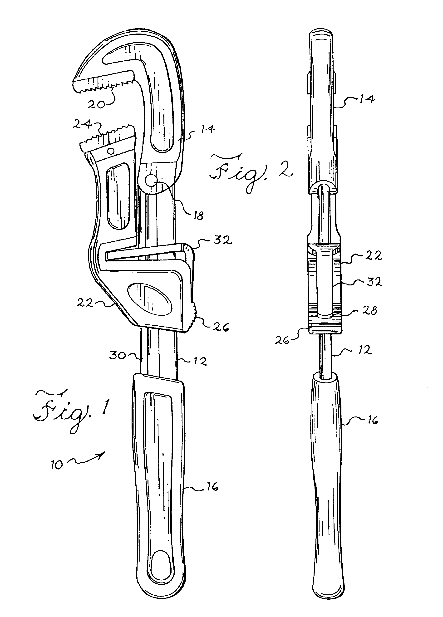 One hand pipe wrench