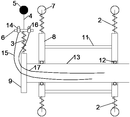 Thin and long inner hole workpiece spraying construction device and spraying method adopting same