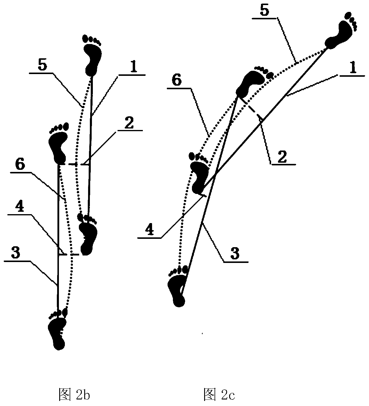 Method for determining step width in gait based on walking track data