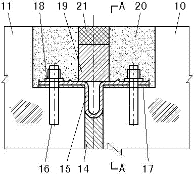 A connection method and structure of a variable cross-section continuous rigid frame aqueduct