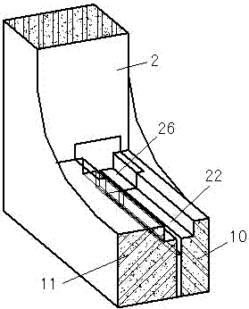 A connection method and structure of a variable cross-section continuous rigid frame aqueduct