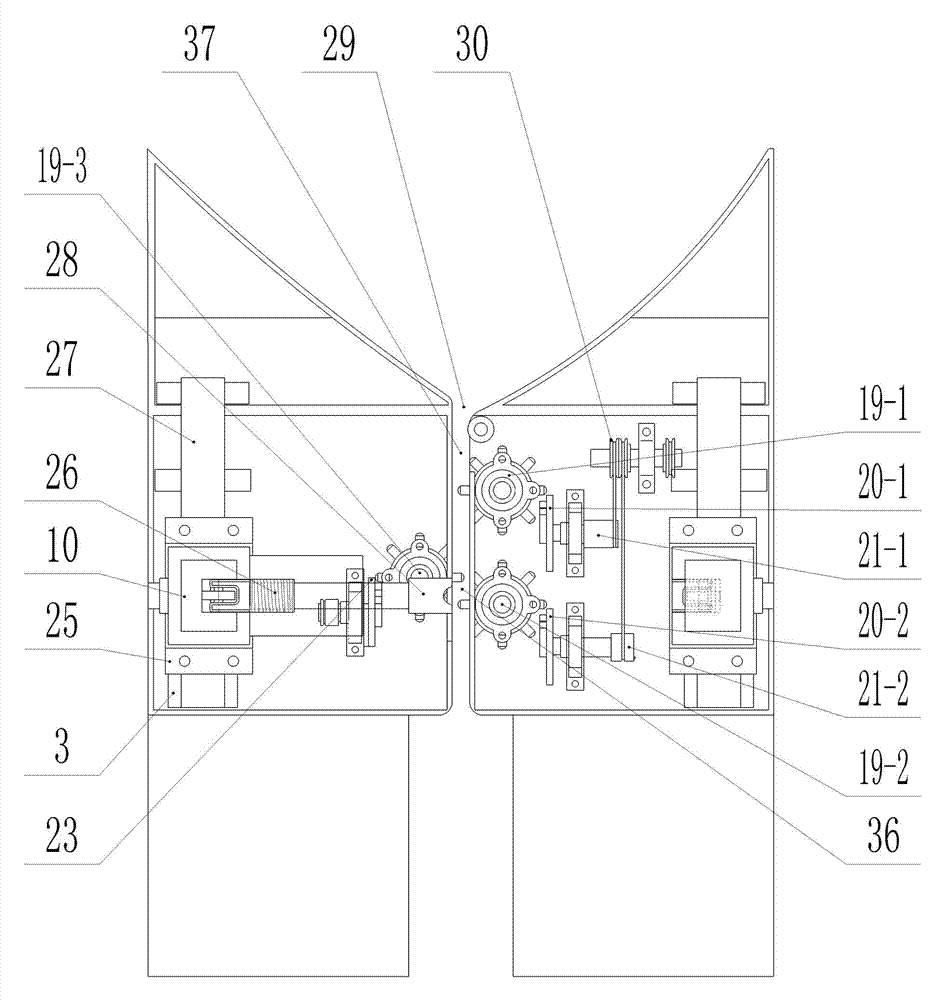 Mulberry twig stirring positioning device of rocking bar type driving automatic mulberry leaf picking machine