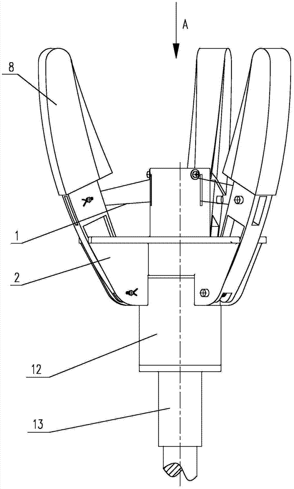 Under-actuated picking tail end executing device and method