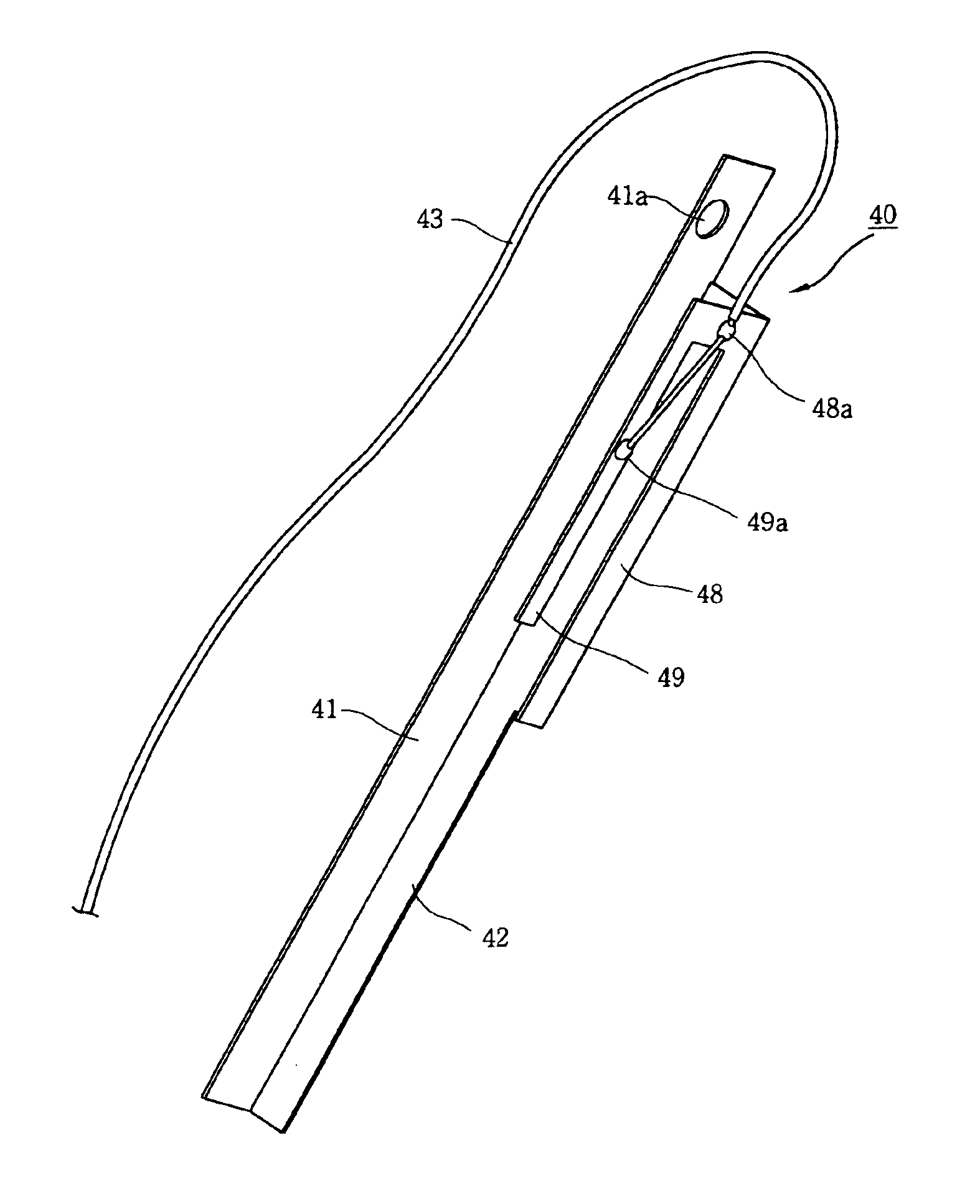 Internal display-mounted antenna for mobile electronic equipment and mobile electronic equipment incorporating same