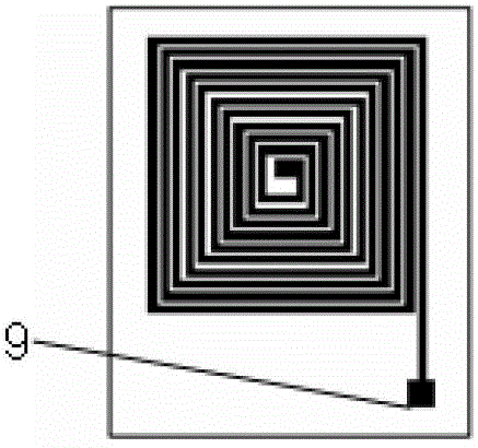 Miniature eddy current sensor with structure consisting of silicon substrate and multilayer coils