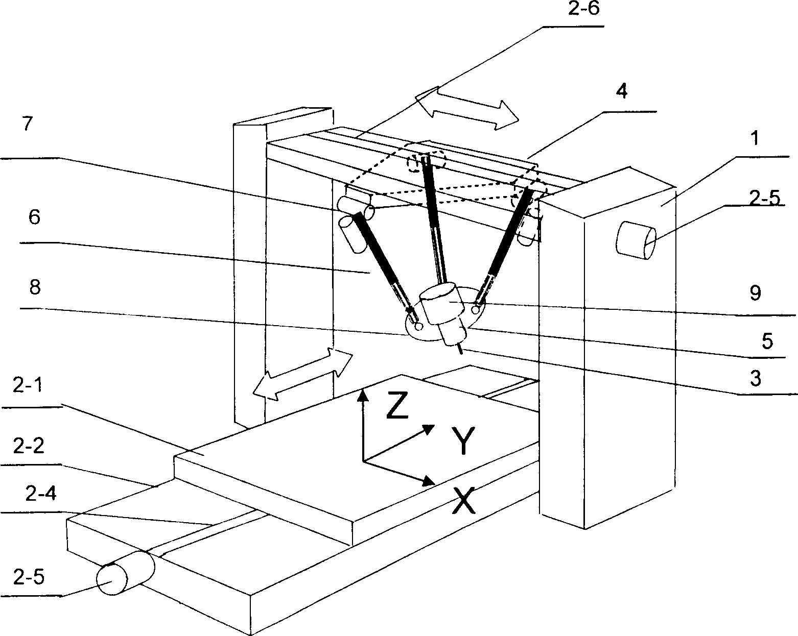 Five freedom degree numerically controlled fraise machine