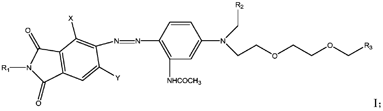 A kind of azo dye compound containing acetamide group and its preparation method and application