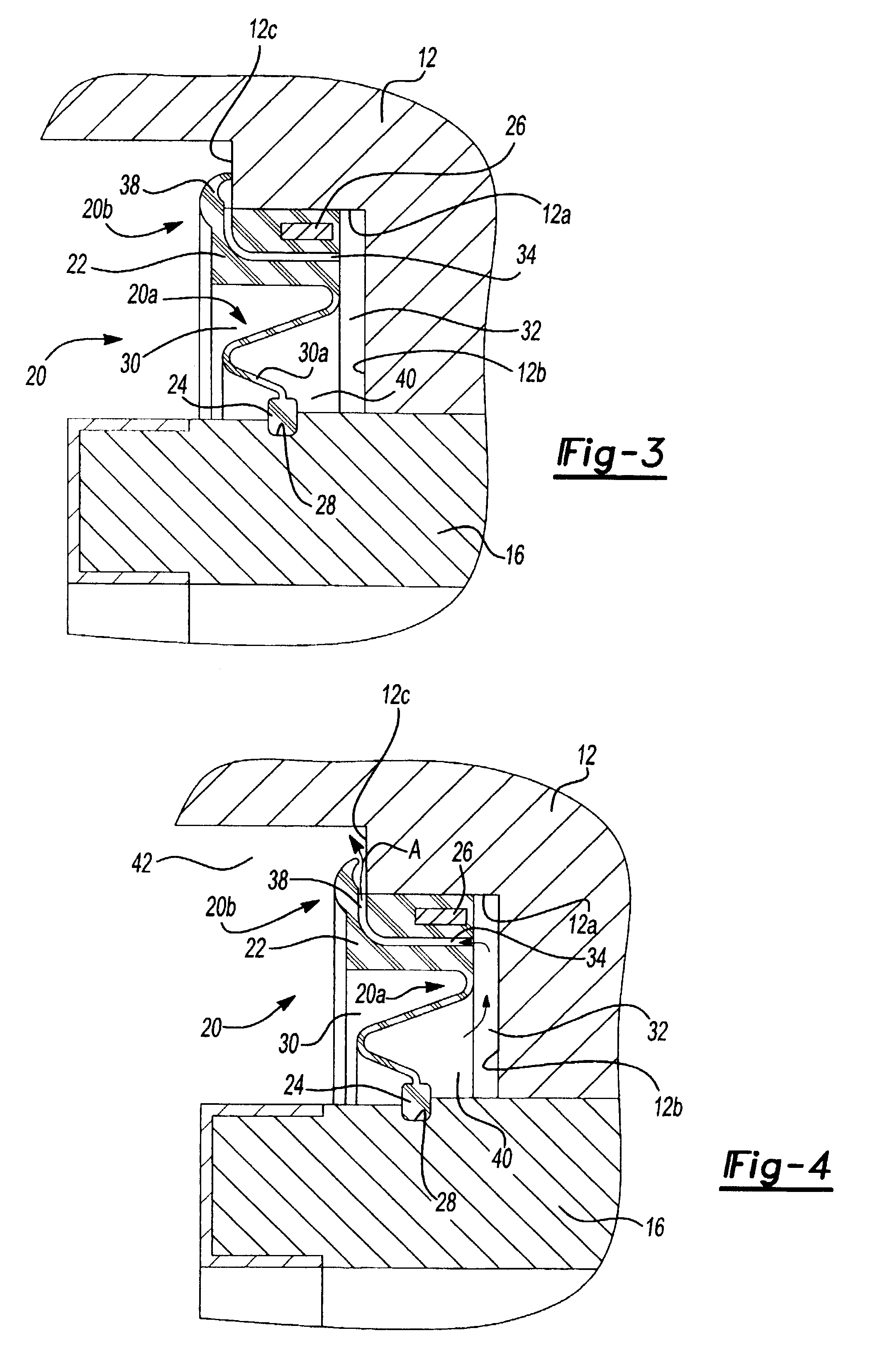 Pressure bleeding boot-type seal