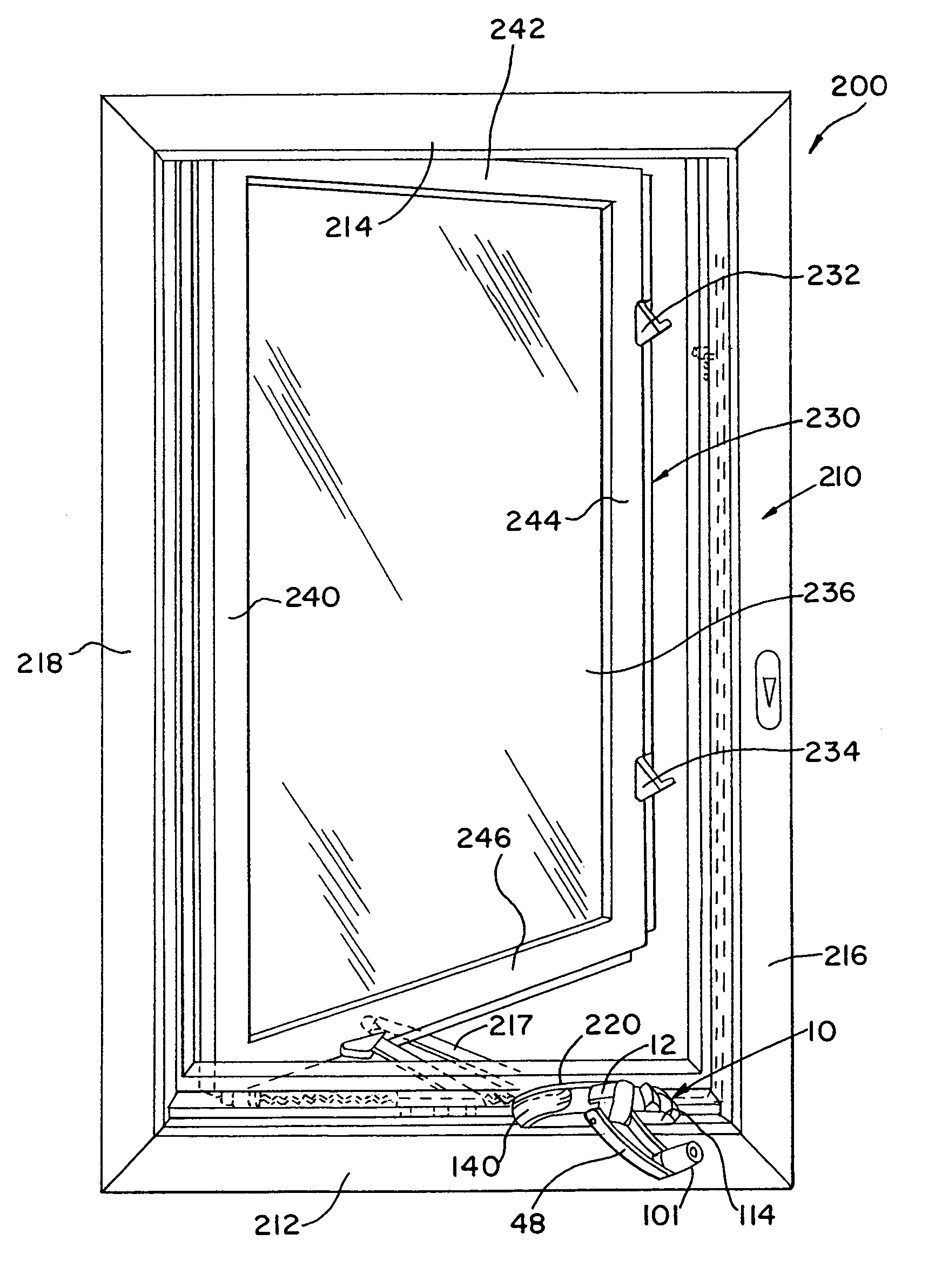 Fold down window operator