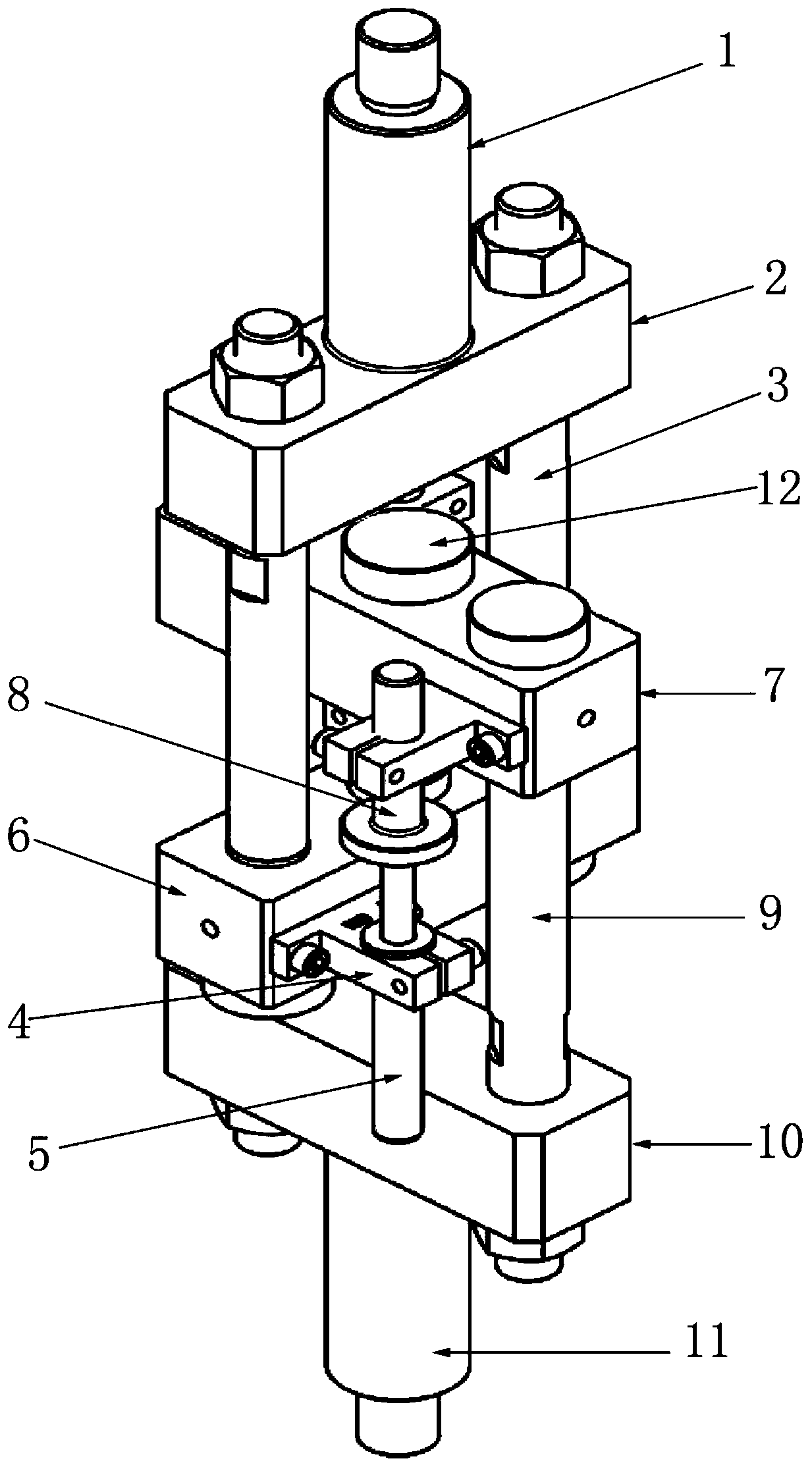 Metal material compression creep testing device and measuring method thereof