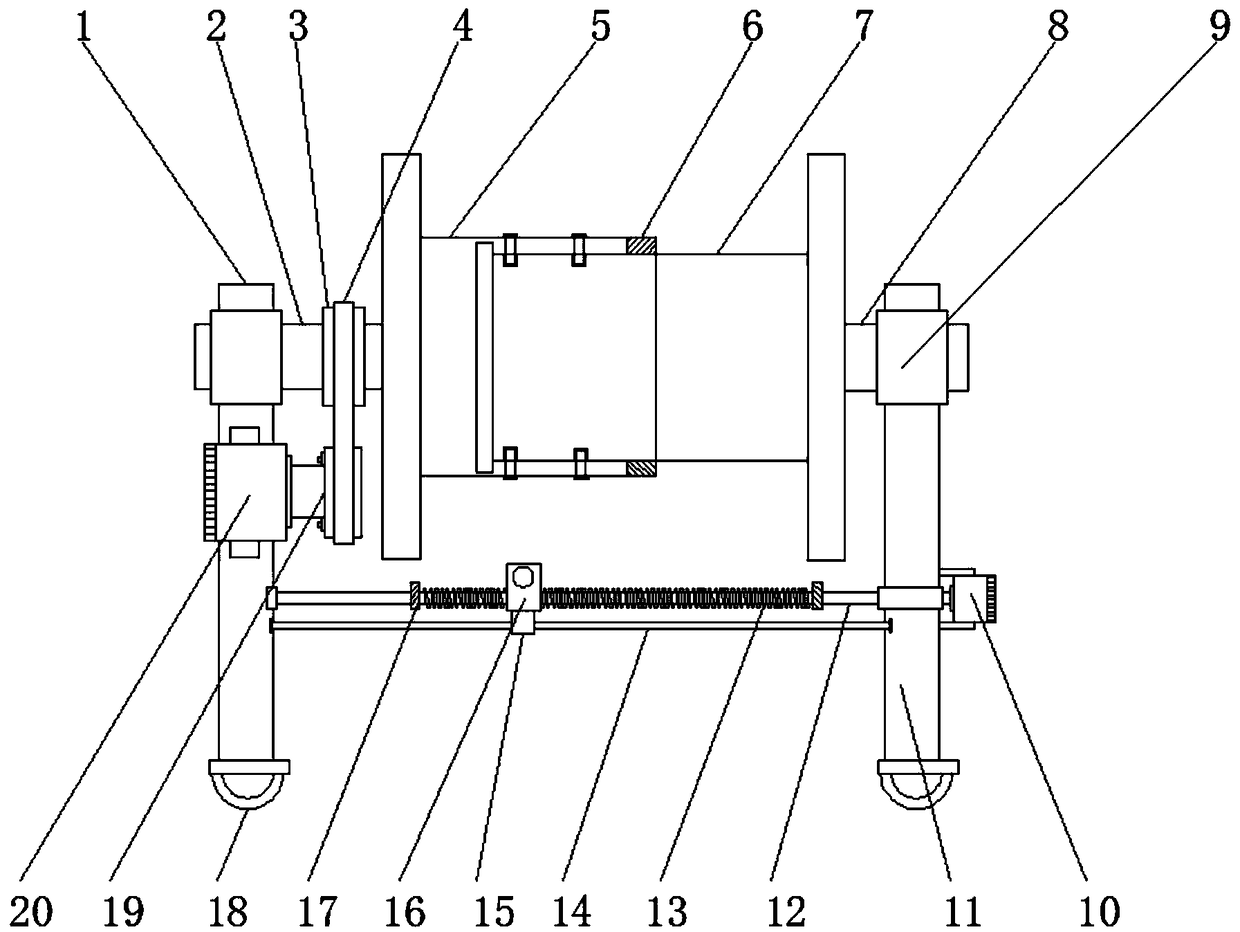 Cable take-up drum for computer communication engineering construction