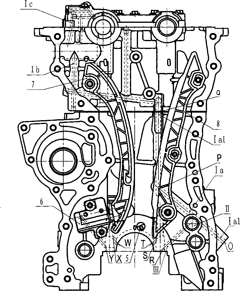 Variable timing system oil-way of minicar engine cylinder body assembly