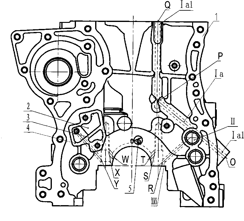 Variable timing system oil-way of minicar engine cylinder body assembly