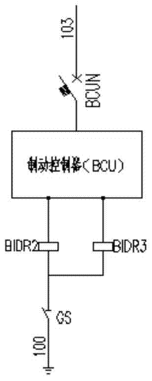 Train automatic braking control circuit based on bogie instability detection device