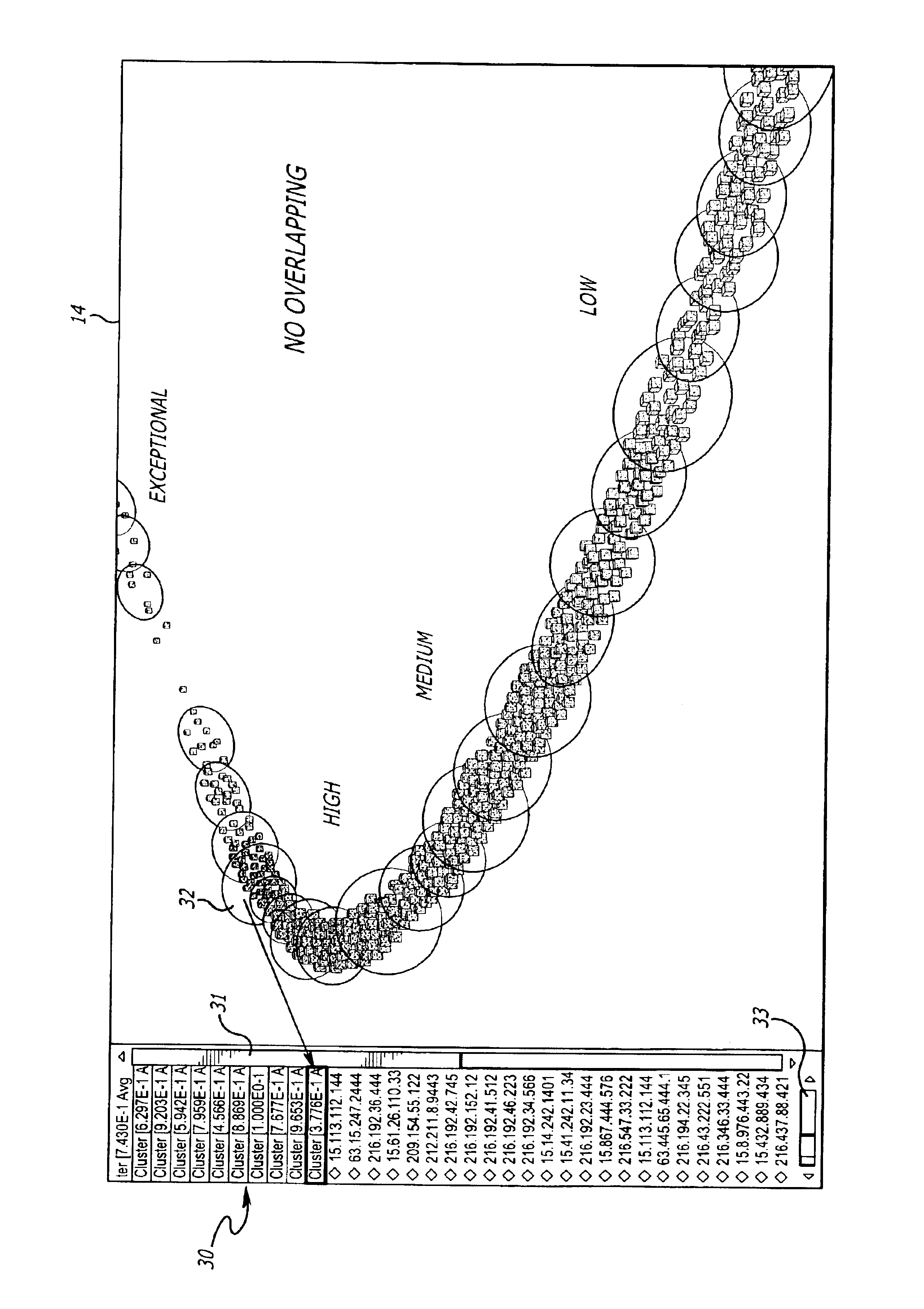 System for visualizing massive web transaction data sets without overlapping