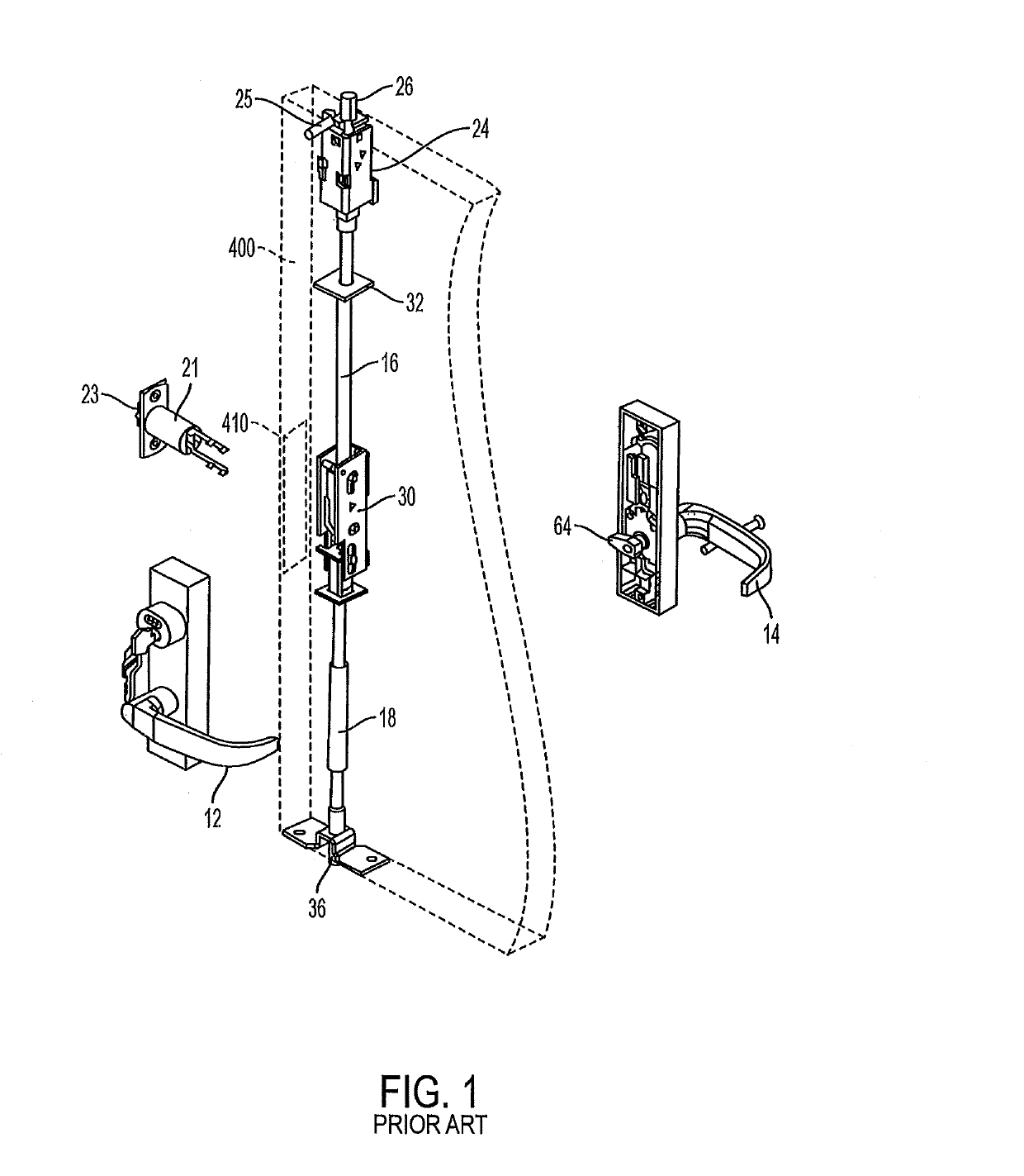 Mortise lock with multi-point latch system