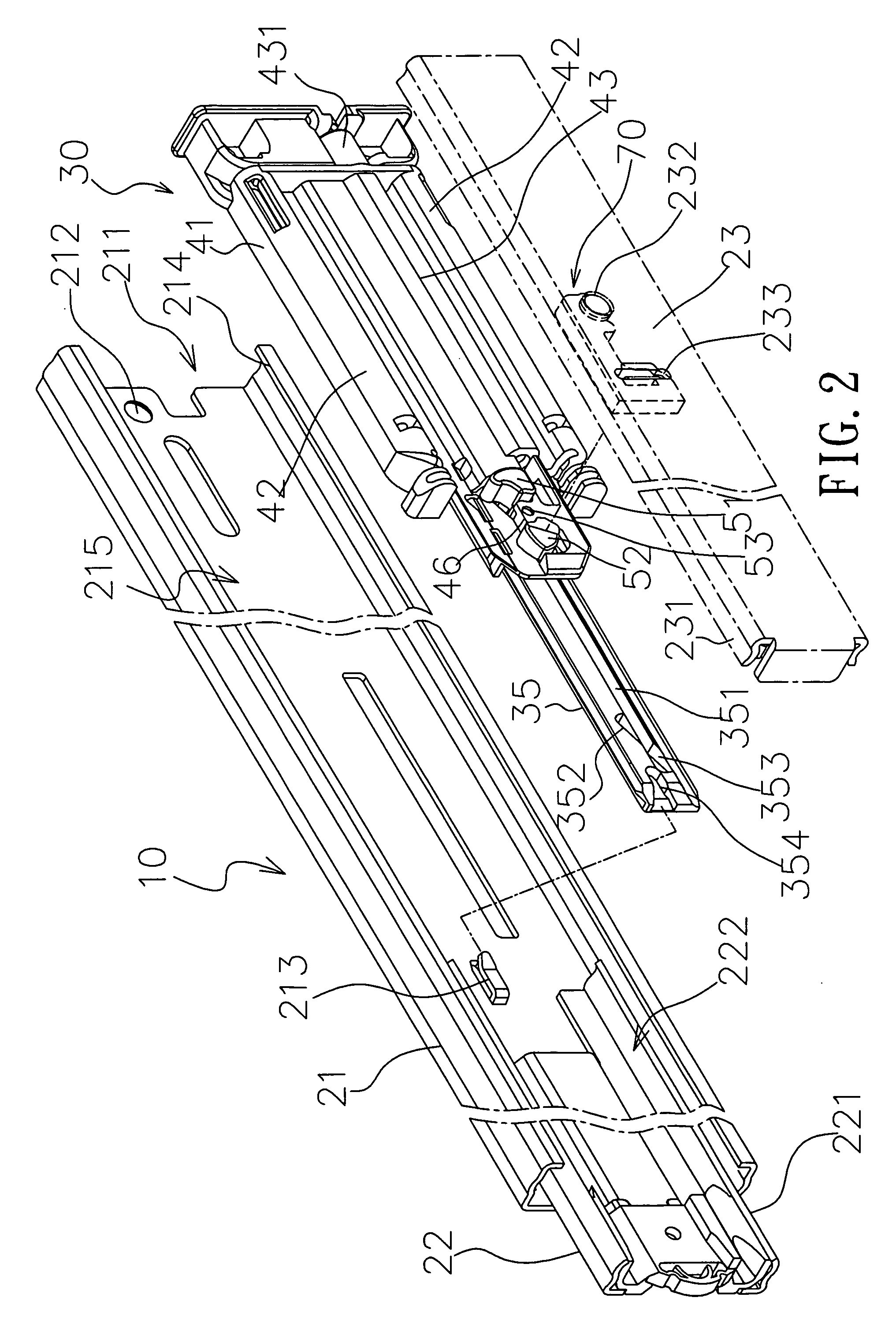 Automatic position restoring slide rail device