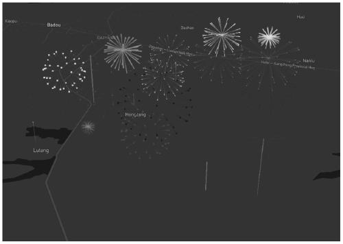 Method and device for constructing three-dimensional scene animation in GIS system based on particle system